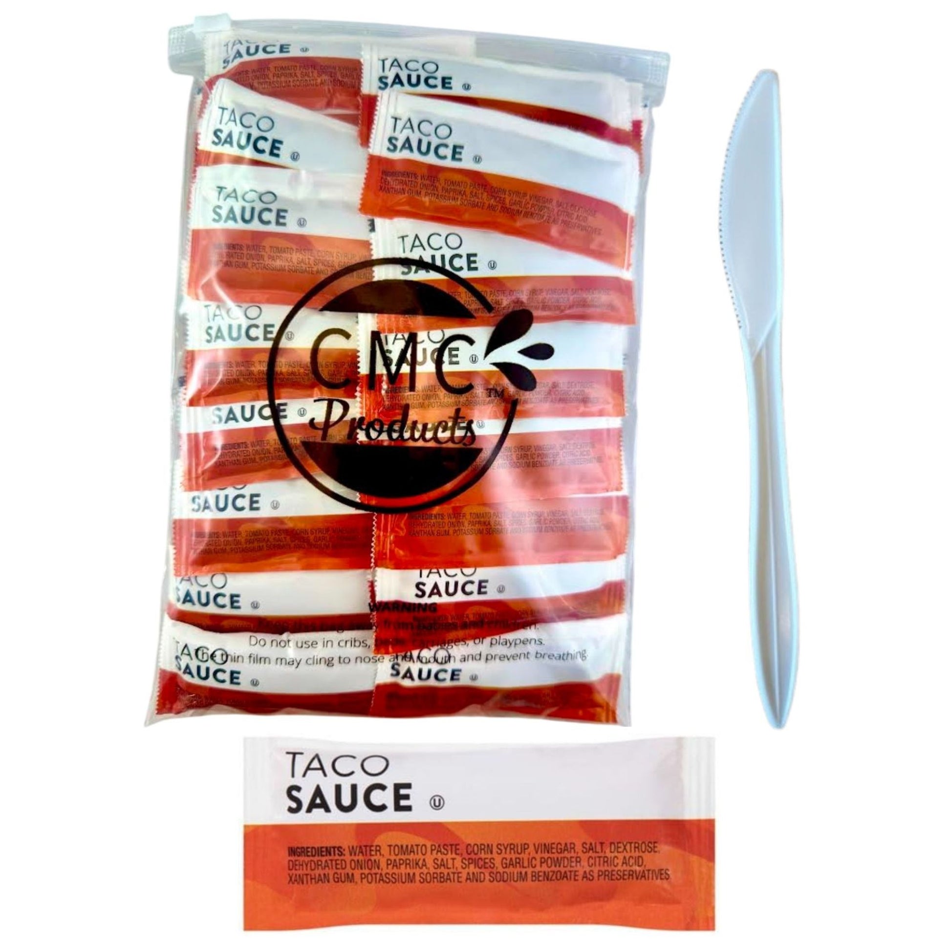 Flavorsmith Taco Sauce Packets – 50 & 200 Count (9g Each)