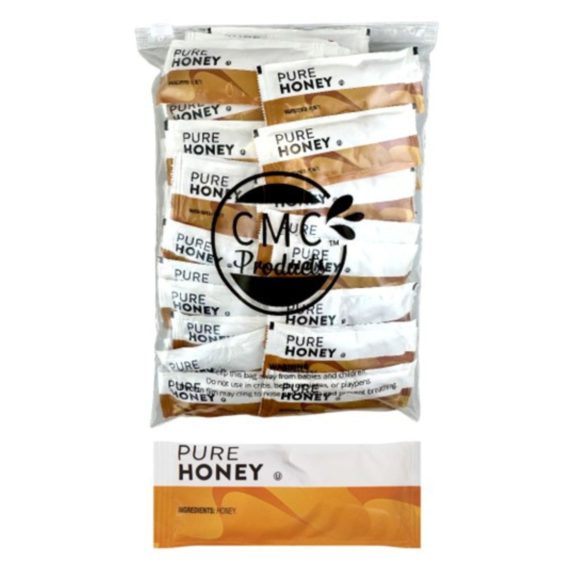 Flavorsmith Honey Packets – 50 & 200 Count (9g Each) with Spreader in Resealable Slide Seal Bag