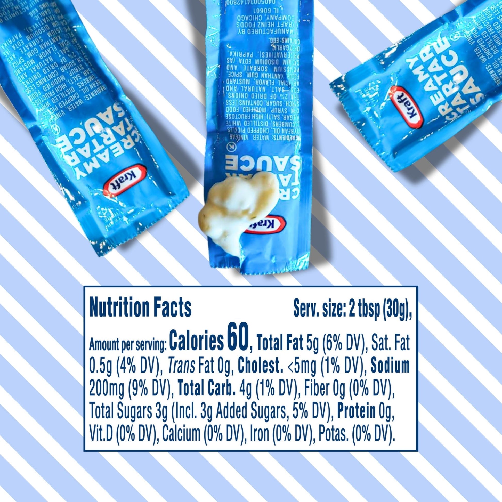Creamy Tartar Sauce Packets – (12g Each) with Spreader in Resealable Slide Seal Bag – Packaged by CMC Products