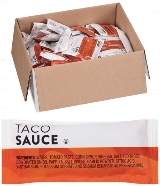 Flavorsmith Taco Sauce Packets – 50 & 200 Count (9g Each)