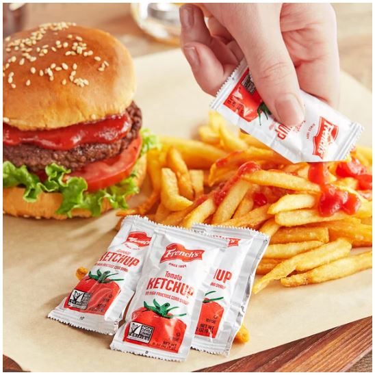 25, 50, & 100 Packs of French's Ketchup Packets - Ketchup Condiment Packs, Bundled in LK Plastic Slide Seal Food Storage Bag Packaged by CMC Products