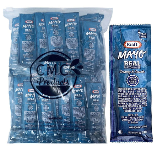 25, 35, 50, & 100 Packs of Kraft Real Mayo Condiment Packs - Single Serve Packets of Mayo w/ Plastic Food Bag & Slide Seal for easy storage