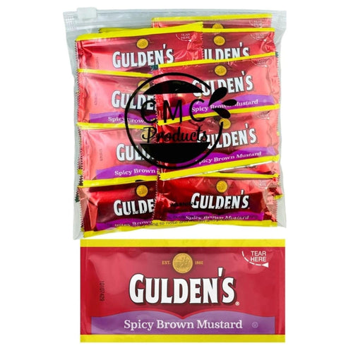 25 & 50 Packs of Gulden’s Spicy Brown Mustard Packets in Slide Seal Bag - 0.32 Ounce (9.07 Gram)