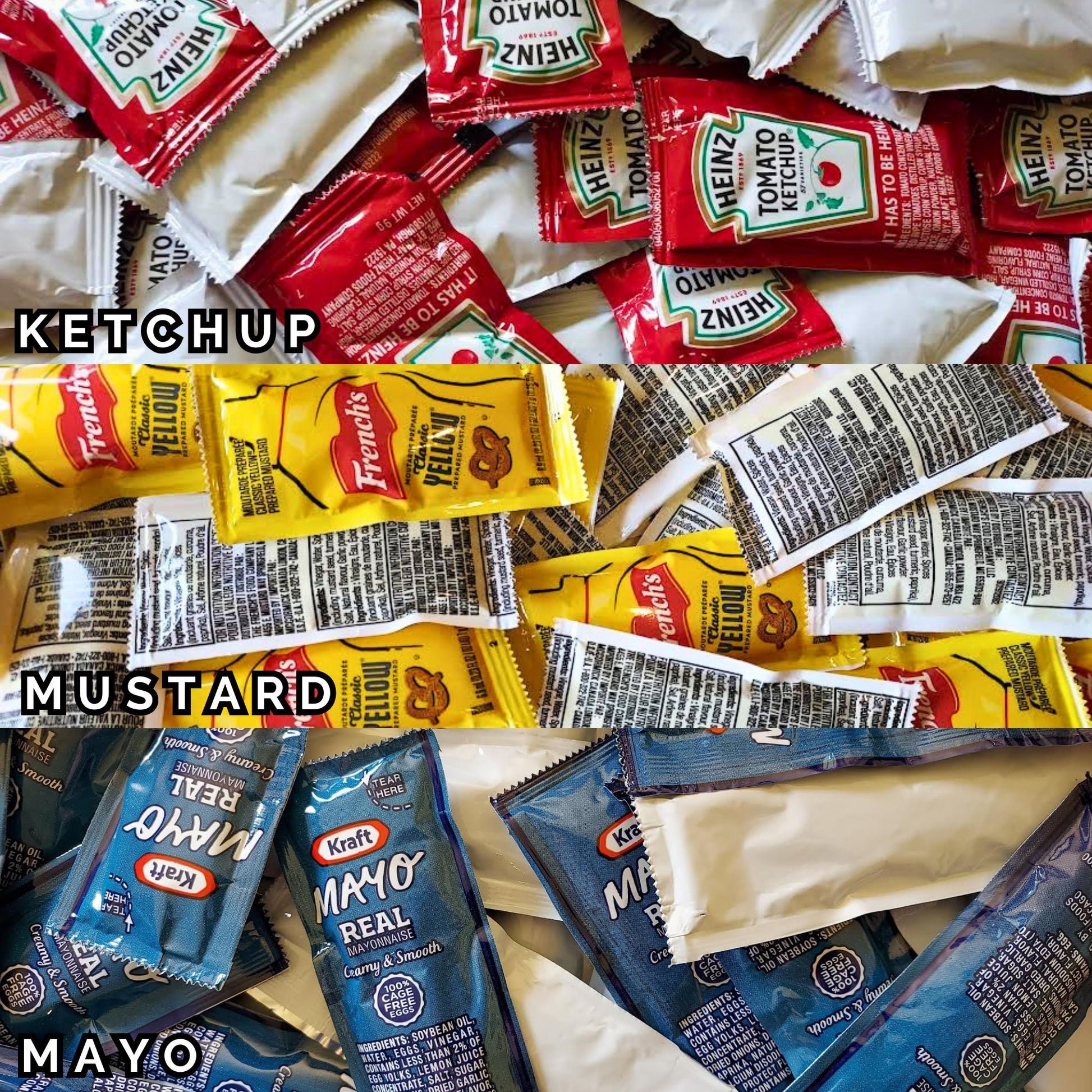 CMC Products - Heinz Ketchup, French's Mustard, & Kraft Real Mayo - with CMC Products Bag Clip
