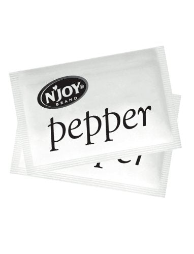 N'JOY Pepper Packets - Pepper 800 Count Individual Packets with CMC Products Bag Clip