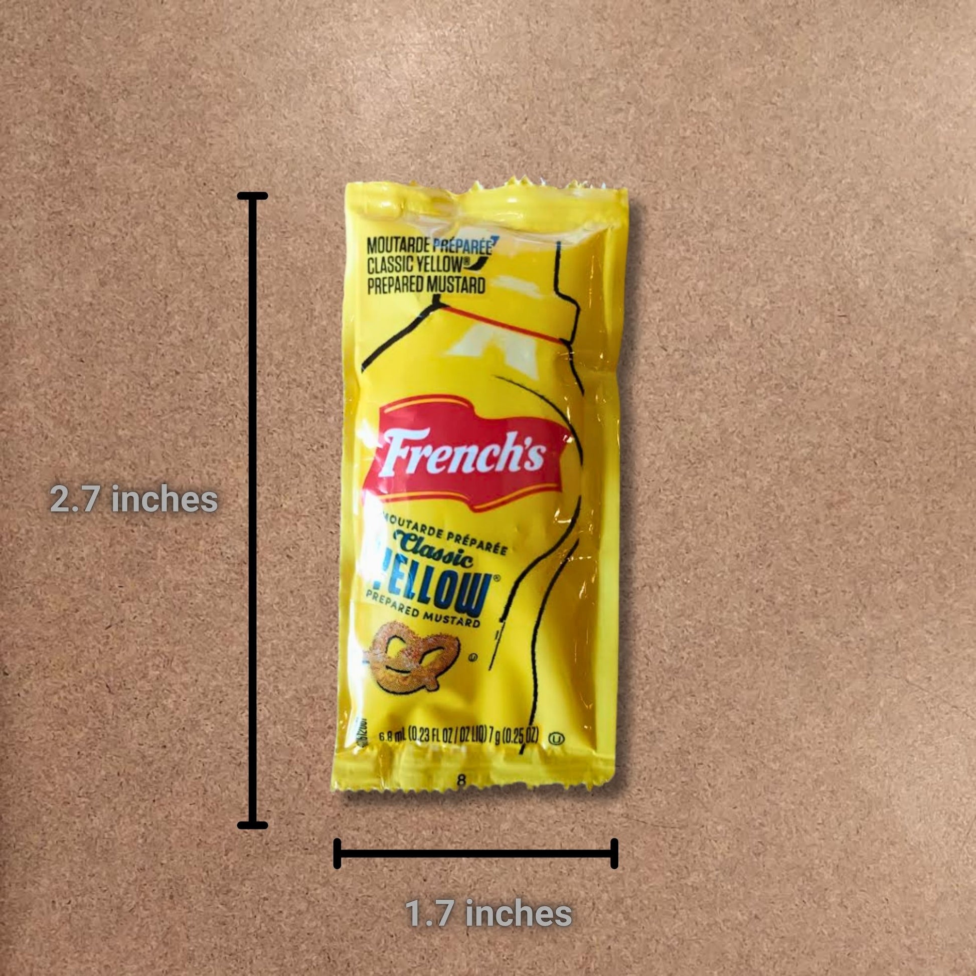 25, 50 & 100 Packs of French’s Mustard Packets - Single Serve Mustard Condiment Packs in Slide Seal Bag