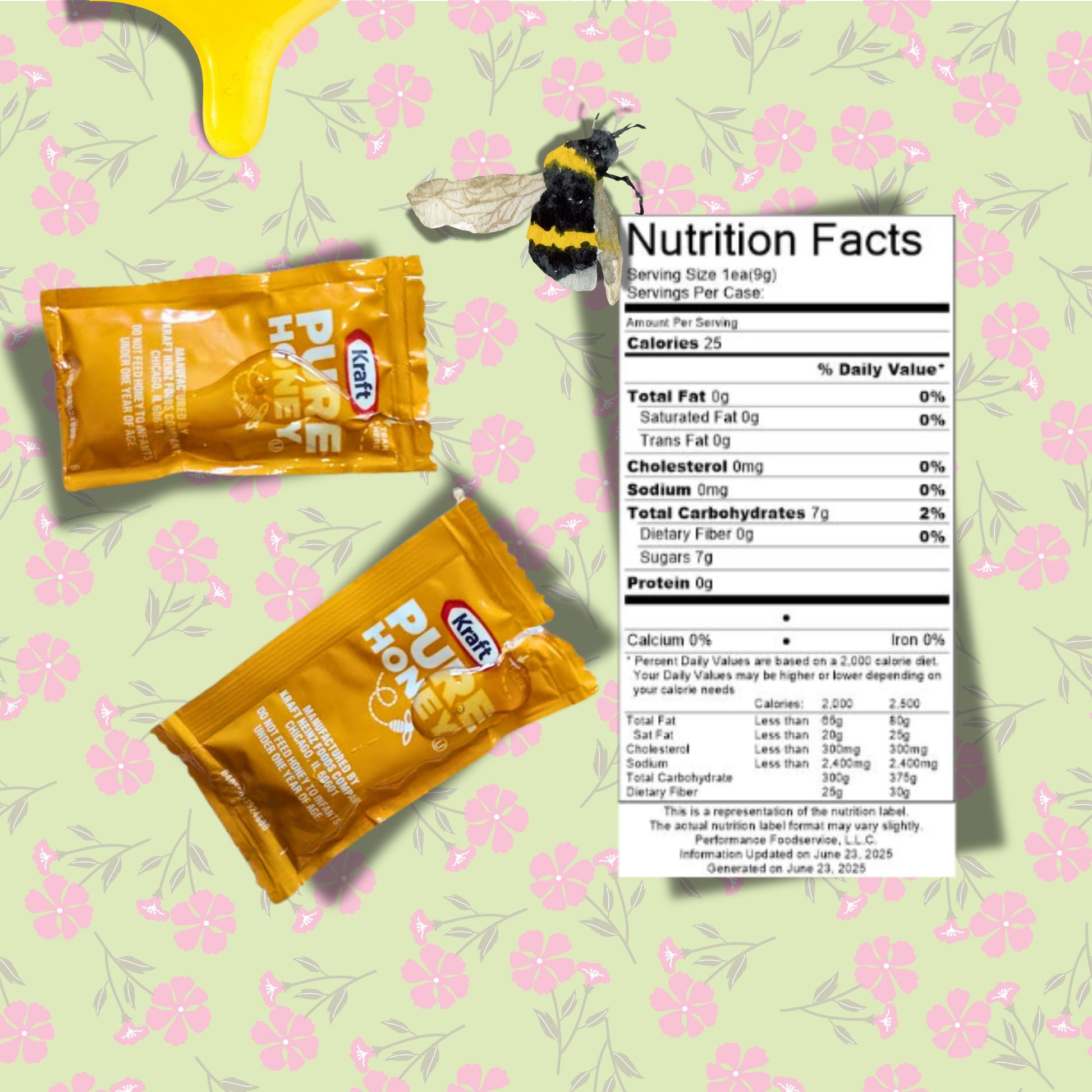 Pure Honey Packets – (9g Each) with Spreader in Resealable Slide Seal Bag – Packaged by CMC Products