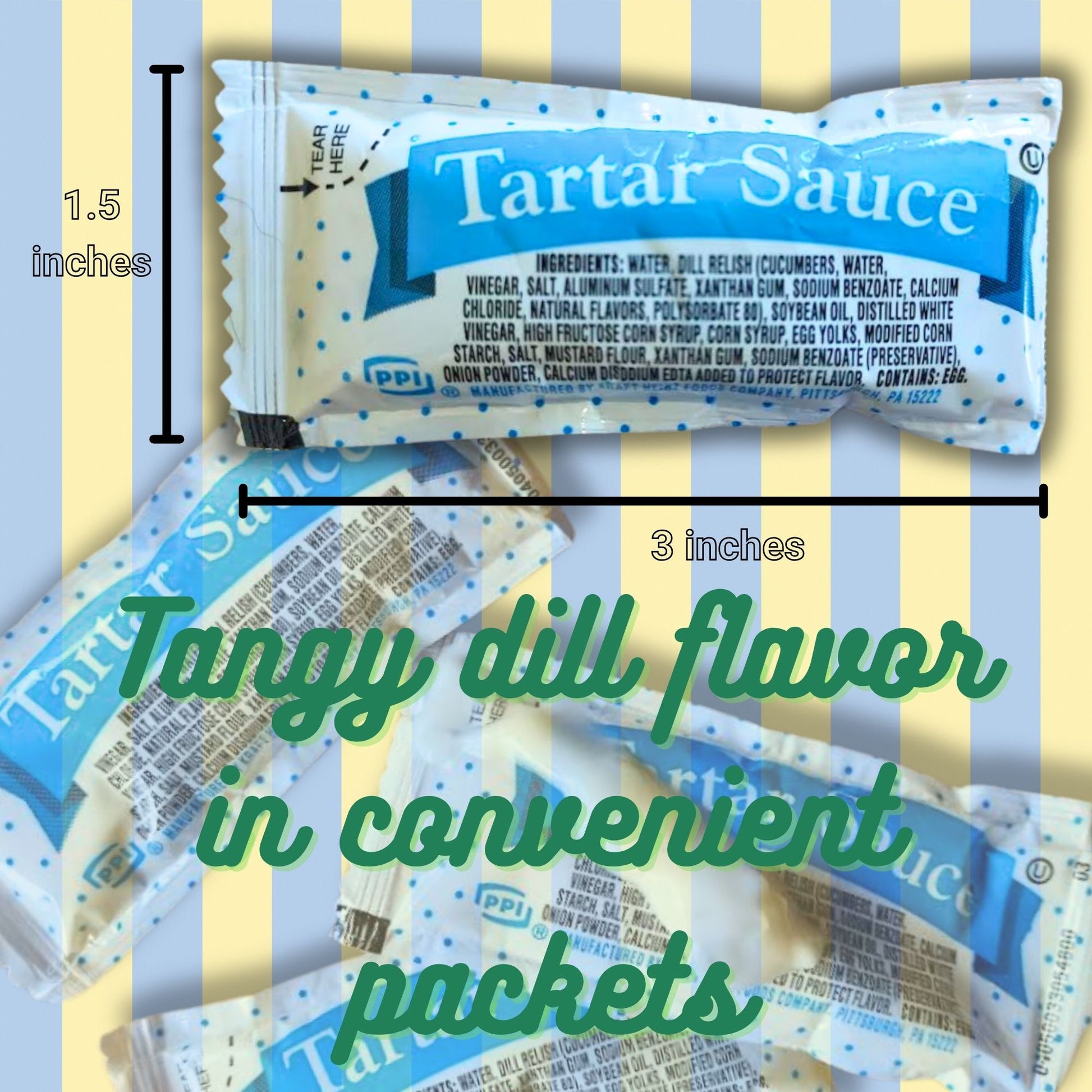 Tartar Sauce Packets – (12g Each) with Spreader in Resealable Slide Seal Bag – Packaged by CMC Products