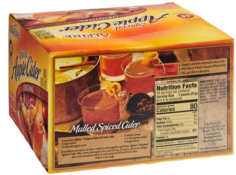 Alpine Spiced Apple Cider Instant Drink Mix (48 pk.) with Custom CMC Products Clip