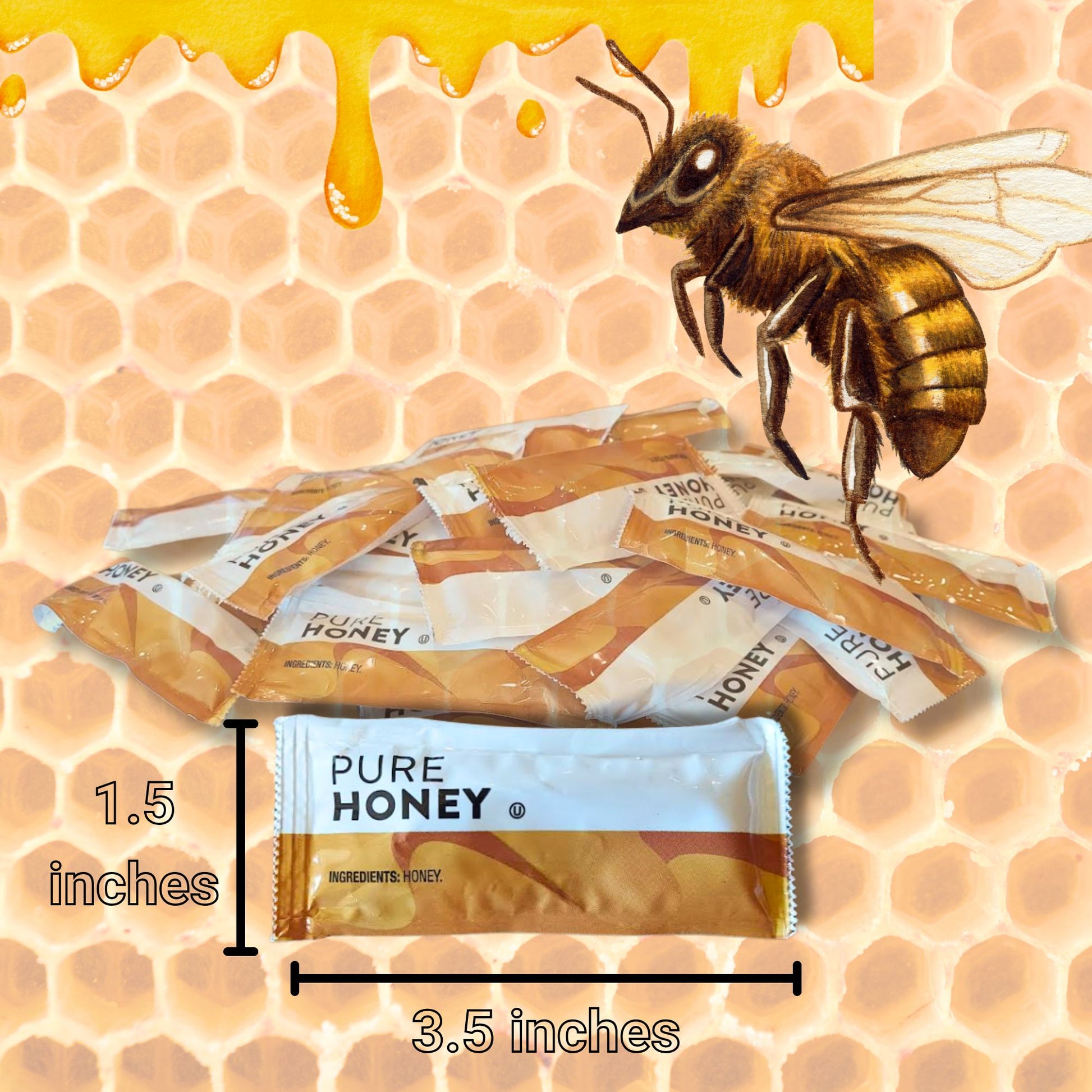 Flavorsmith Honey Packets – 50 & 200 Count (9g Each) with Spreader in Resealable Slide Seal Bag