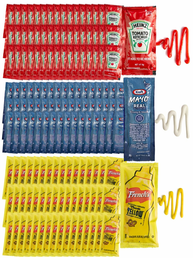 CMC Products - Heinz Ketchup, French's Mustard, & Kraft Real Mayo - with CMC Products Bag Clip