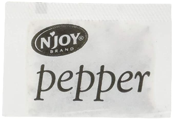 N'JOY Pepper Packets - Pepper 800 Count Individual Packets with CMC Products Bag Clip