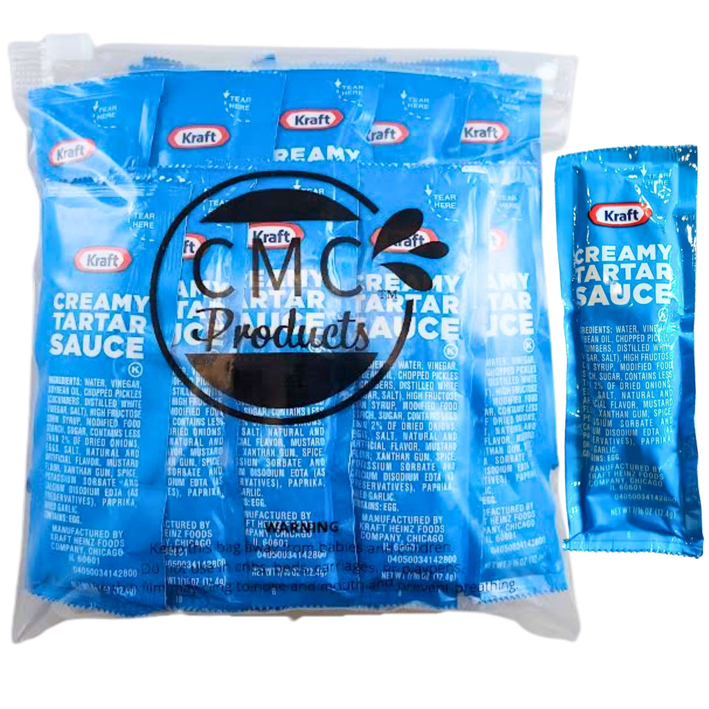 Creamy Tartar Sauce Packets – (12g Each) with Spreader in Resealable Slide Seal Bag – Packaged by CMC Products