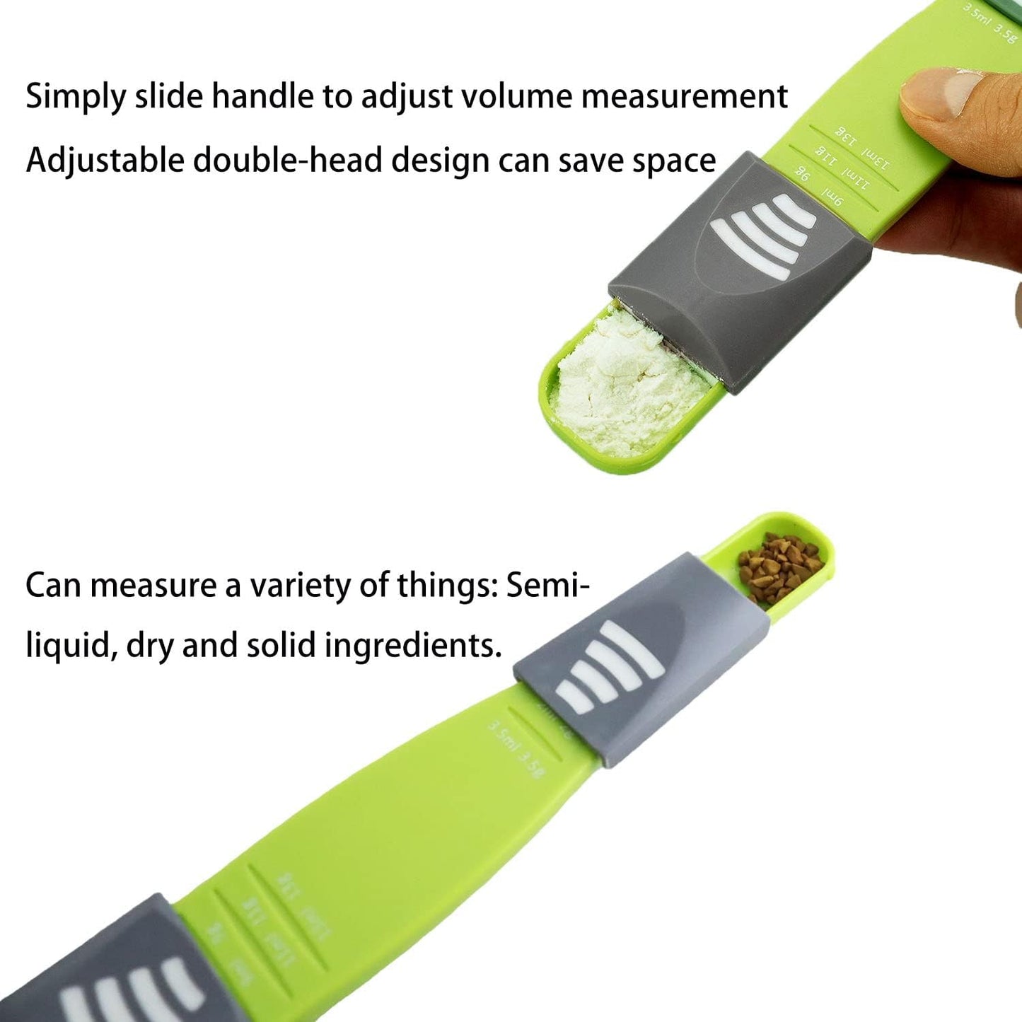 9 in 1 Adjustable Measuring Spoon – Space Saver Tool – Precise Measurements – Double Sided Gram & ML Measuring Spoon