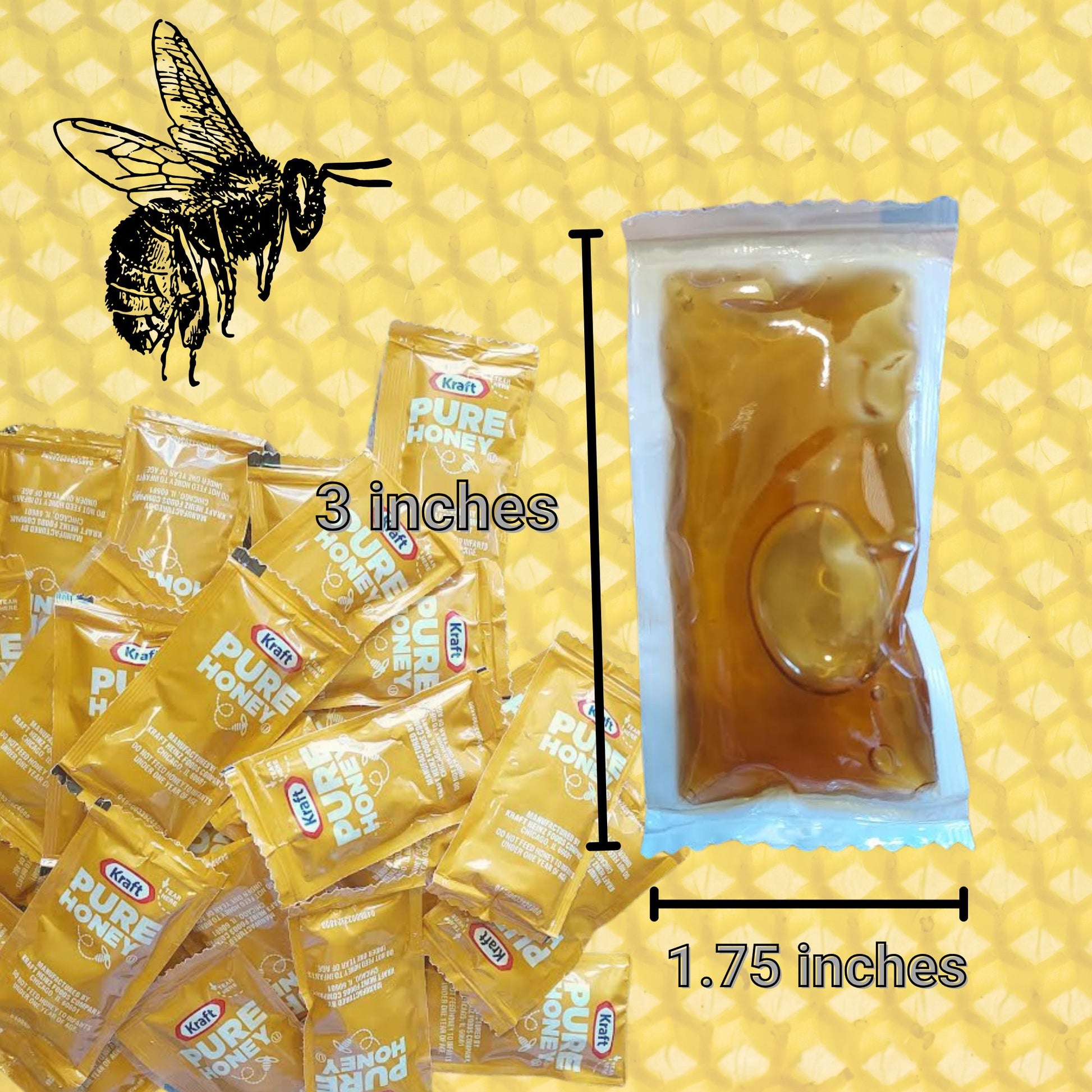Pure Honey Packets – (9g Each) with Spreader in Resealable Slide Seal Bag – Packaged by CMC Products