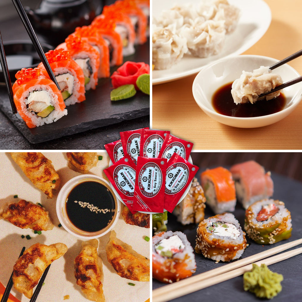 Soy Sauce Packets – (8mL Each) in Resealable Slide Seal Bag with Stir Sticks – Single-Serve Condiment Packaged by CMC Products