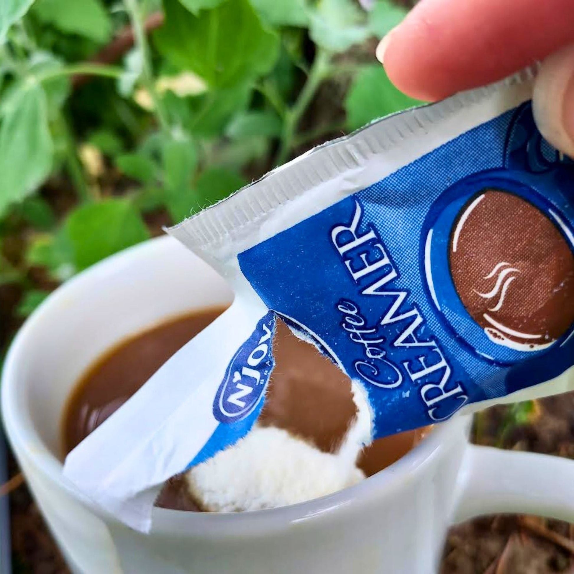 50, 100 & 250 Packs of N'Joy Non-Dairy Powdered Creamer Packets in Slide Seal Bag Plastic Food Bag Bulk Pack for easy storage