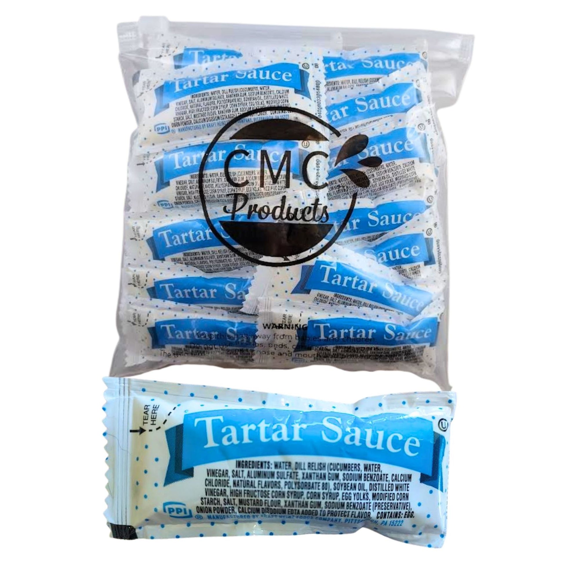 Tartar Sauce Packets – (12g Each) with Spreader in Resealable Slide Seal Bag – Packaged by CMC Products