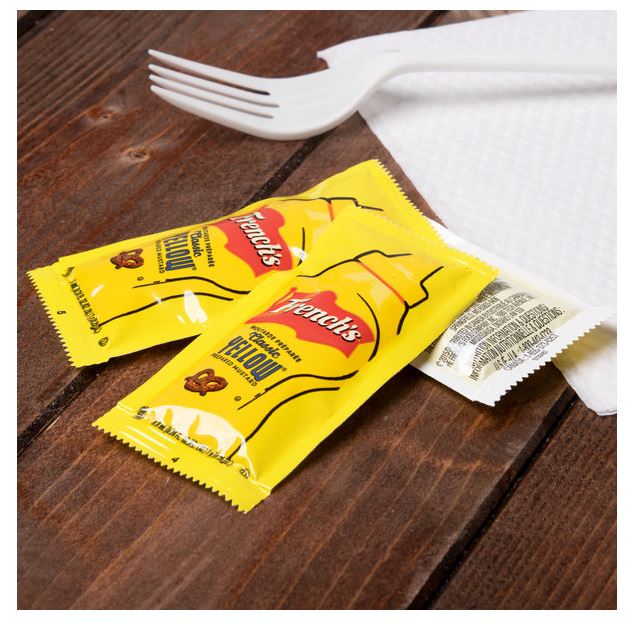 25, 50 & 100 Packs of French’s Mustard Packets - Single Serve Mustard Condiment Packs in Slide Seal Bag