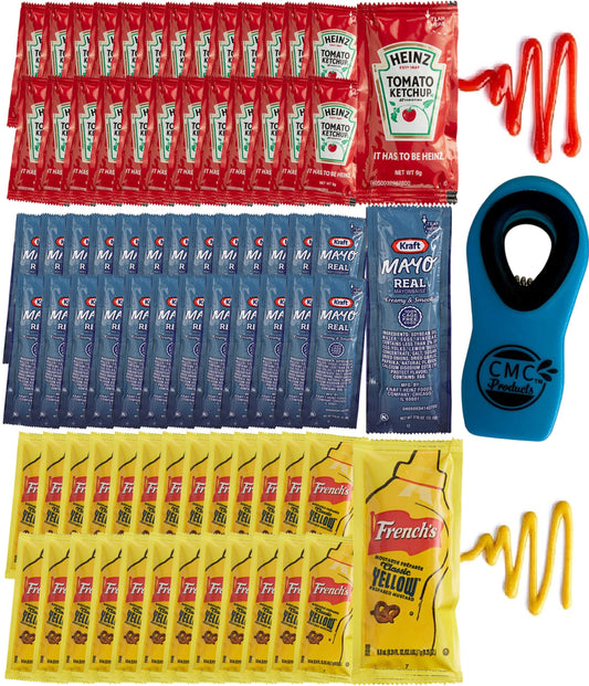 CMC Products - Heinz Ketchup, French's Mustard, & Kraft Real Mayo - with CMC Products Bag Clip