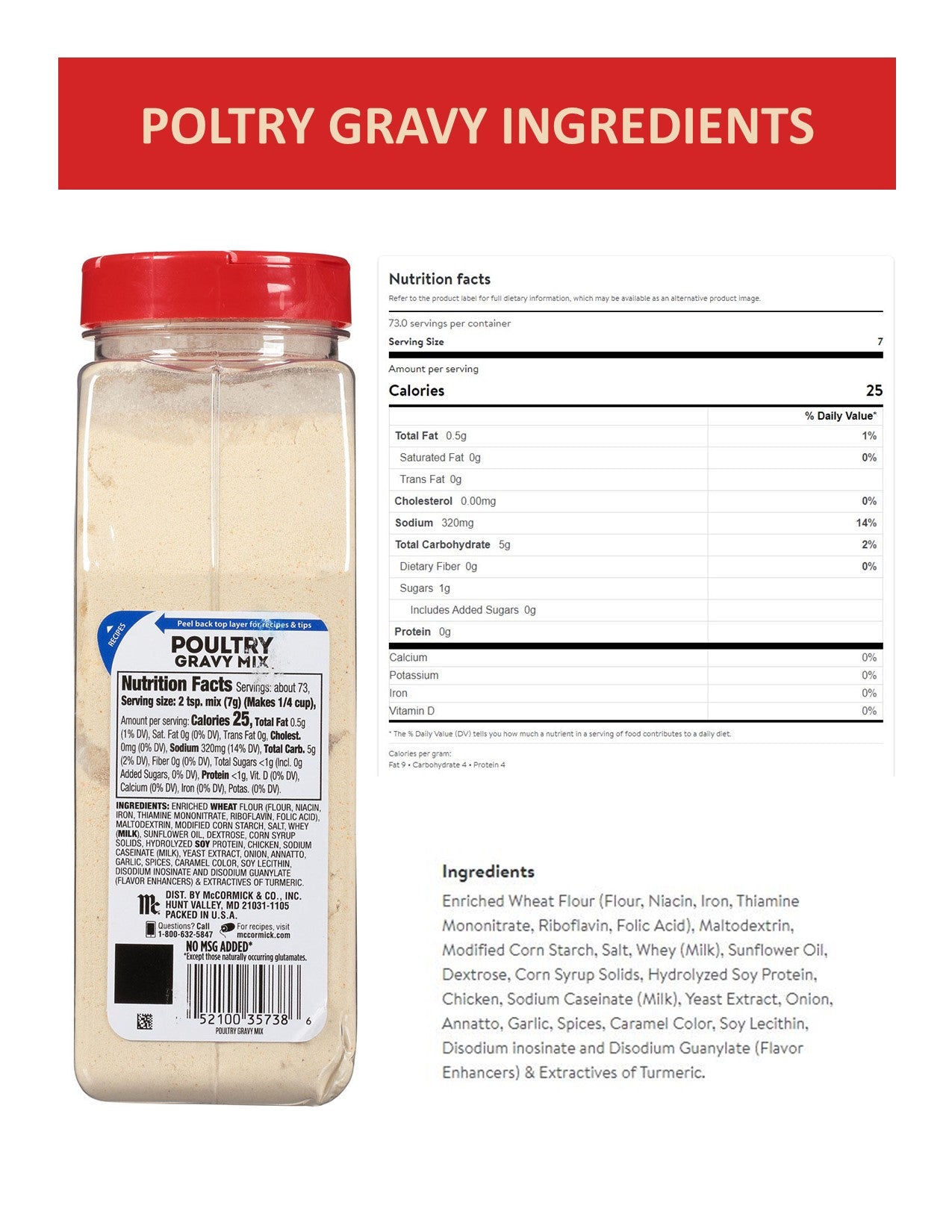 McCormick Gravy Mix - McCormick Brown Gravy, 21 Ounce and Poultry Gravy 18 Ounce w/Custom CMC Measuring Spoon 1tbsp & 1tsp