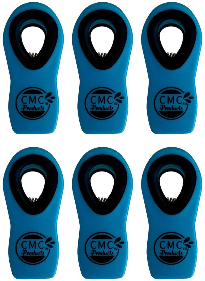 CMC Products 6 Pc Bag Clips with Magnet - Chip Clips, Bag Clips, Food Clips for Food Storage w/Seal Grip for Air Tight Storage for Bread Bags