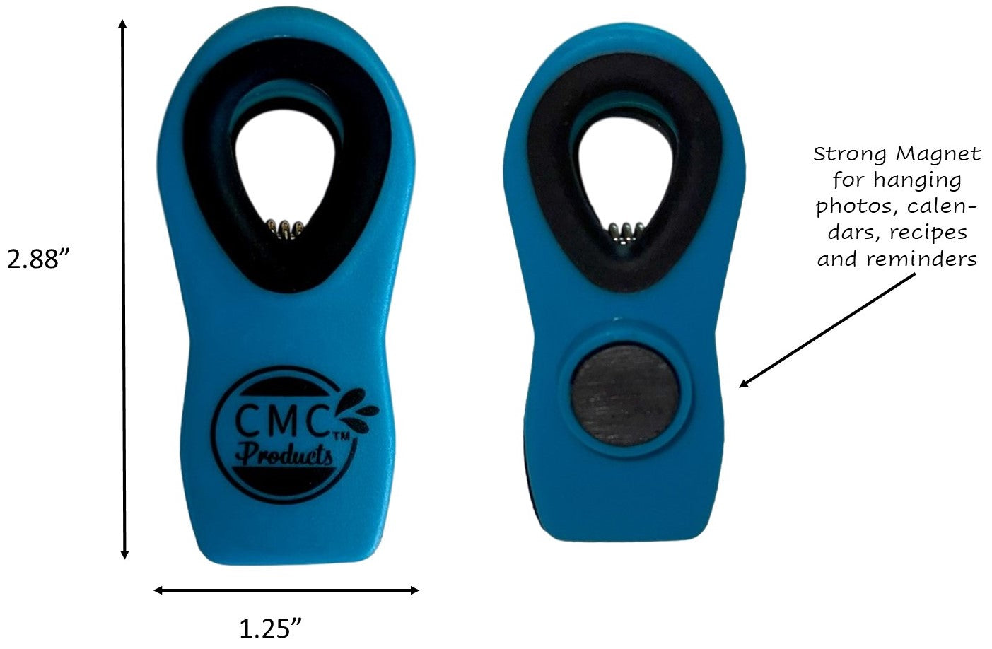 CMC Products 6 Pc Bag Clips with Magnet - Chip Clips, Bag Clips, Food Clips for Food Storage w/Seal Grip for Air Tight Storage for Bread Bags