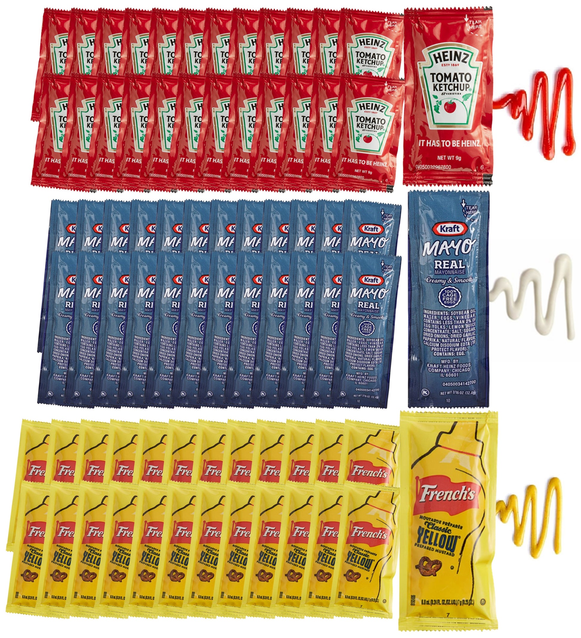 CMC Products - Heinz Ketchup, French's Mustard, & Kraft Real Mayo - with CMC Products Bag Clip